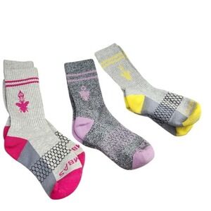 Bombas Womens Small Calf Socks 3 Pair Bundle Grey Pink Lavender Yellow SM Sporty